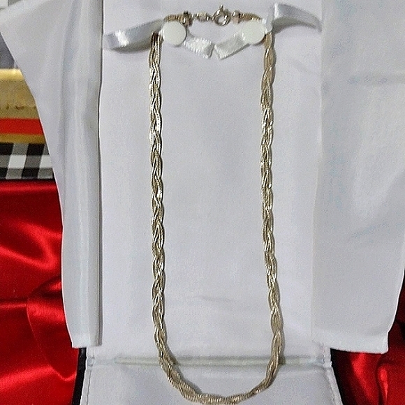 .925 Sterling Silver 18" Braided Chain 10.18grams - Picture 8 of 11